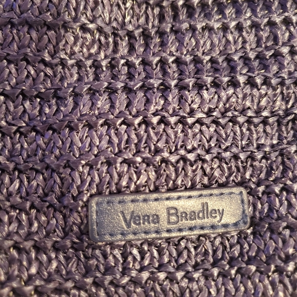 NEW! Vera Bradley Steel Blue Medallion Straw Beach Tote Bag (#13) - Picture 12 of 12